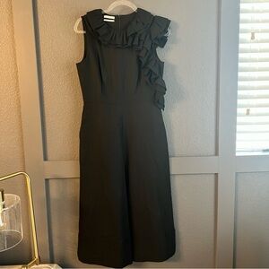 CO • Black ruffle jumpsuit wide leg cropped • Small